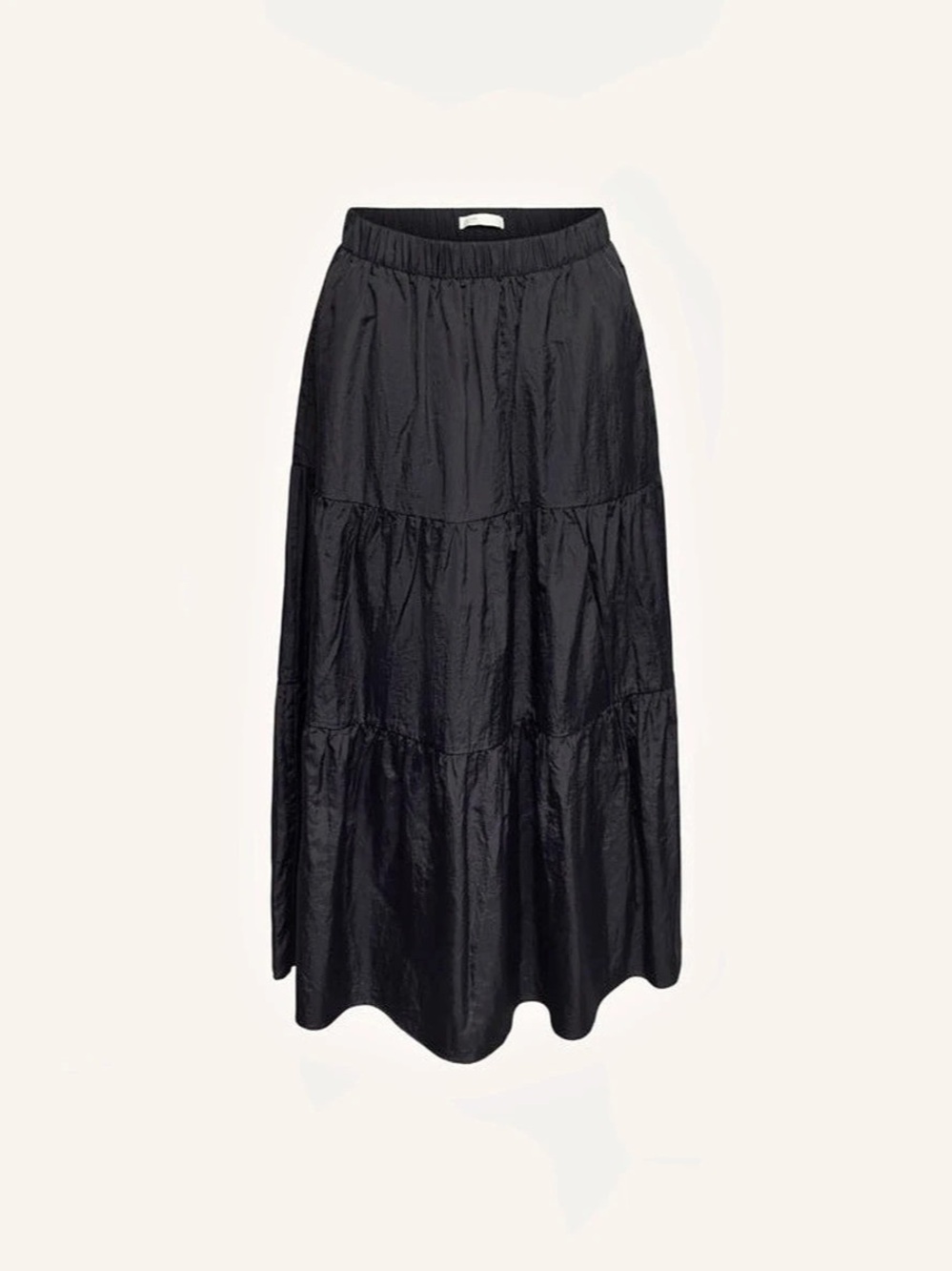 Oak & Fort Black Tiered Maxi Skirt